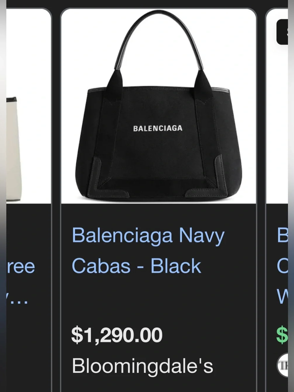 Balenciaga Canvas Tote Bag Black with Pouch + Dust Bag